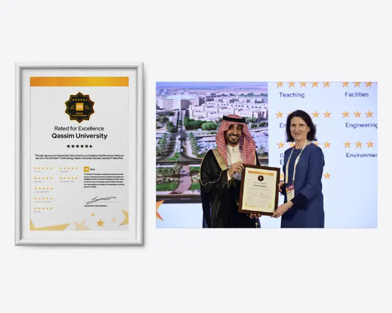 كأول جامعة سعودية .. الجامعة تحقق التقييم الأعلى (5 نجوم بلس) من منظمة QS الدولية.