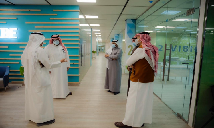 أربعة رجال تألقوا بالغترة أو الشماغ السعودي والعقال والبشت السعودي، ويضعون الكمامات الطبية، وهم يتبادلون الحديث في لوحة مكتبي حديث ذي جدران وإضاءة ساطعة. ويبدو أن مظهرها قد أدى إلى ظهور وزارة البيئة أو علاقتها بقطاع الزراعة، وذلك في بيئة داخل أروقة جامعة القصيم.