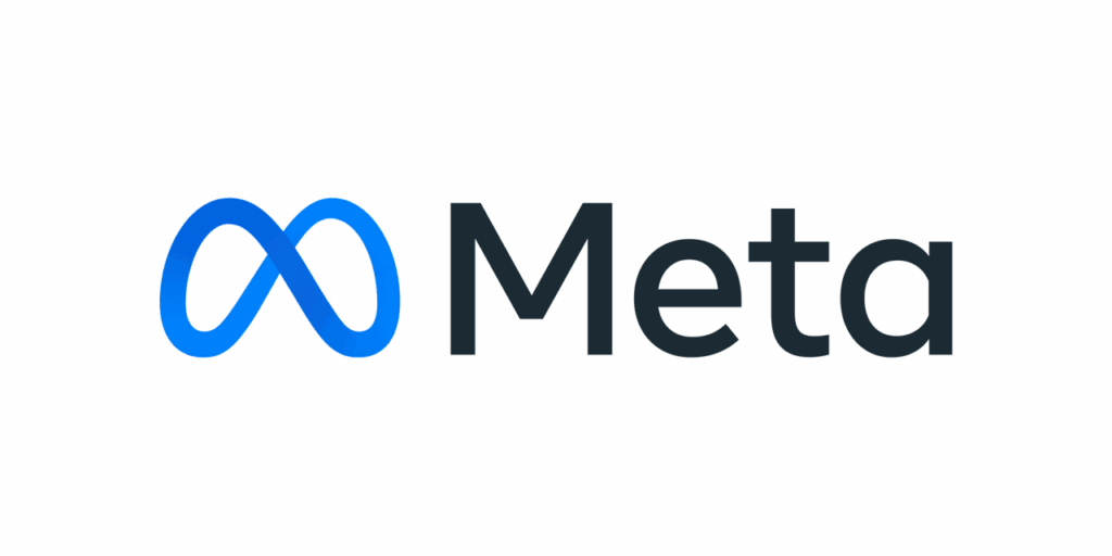 The META logo consists of a blue infinity symbol on the left side, followed by the word "META" written in a black font, on a transparent background, making it suitable for use in the professional courses and certification centers of Al-Qassim University.