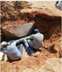 Installing a pipeline connection to support agriculture and water resources at two Qassim University projects.