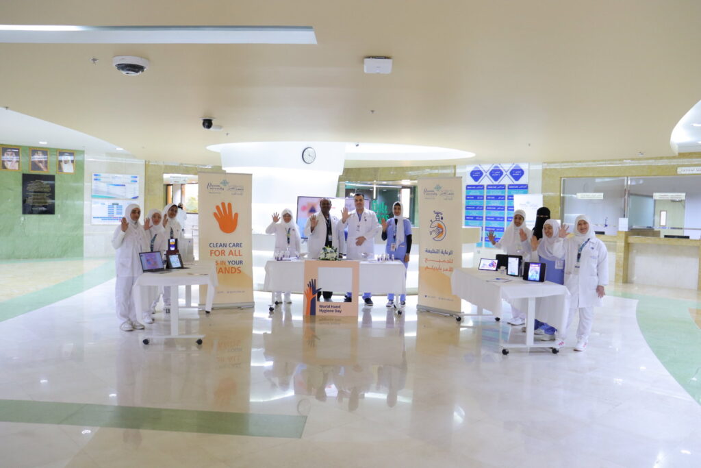 Awareness campaign at Qassim University to promote health and hygiene within Islamic and societal values.