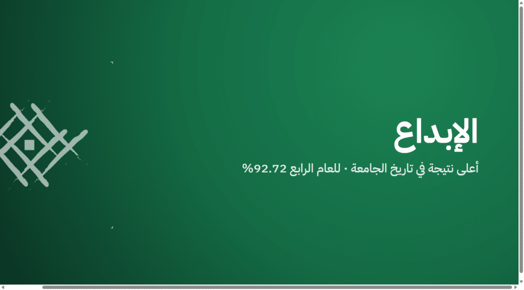 الإبداع — للعام الرابع · 92.72%
