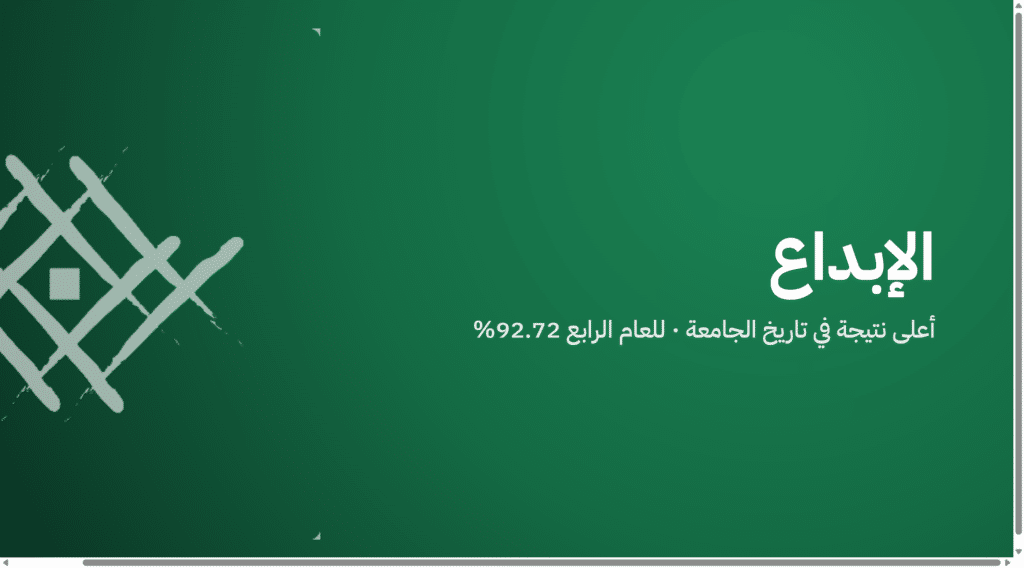 الإبداع — للعام الرابع · 92.72%