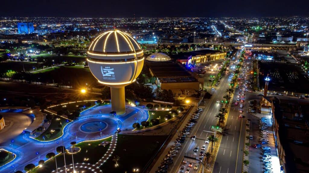 A tower illuminating the Riyadh sky is a civilizational symbol serving the academic community at Qassim University.