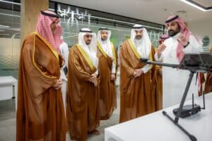 Awareness presentation of a drone at the «CODE» center as part of the innovation activities at Qassim University.